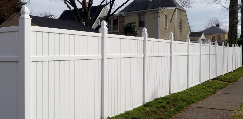 service vinyl fence installation work
